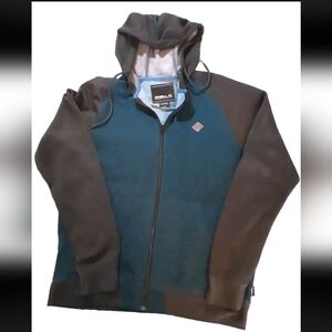 O’Neill Full Zip Fleece Hoodie Sweatshirt Men's Size Large Dark Green/Black